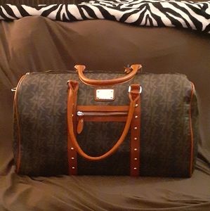 Large faux leather carry on